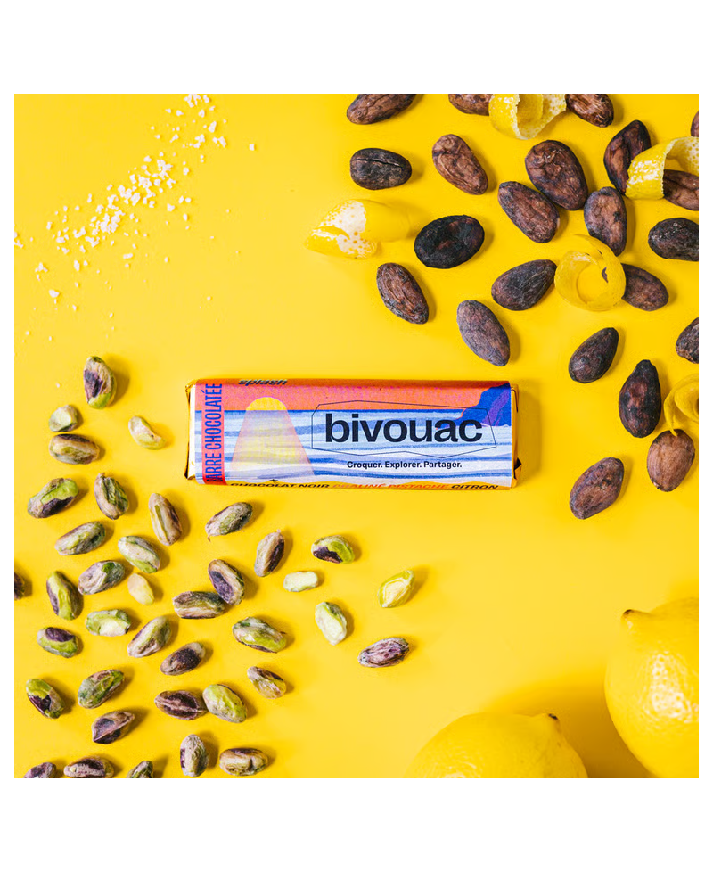 BARRE SPLASH - Chocolat noir - Praliné pistache - Citron